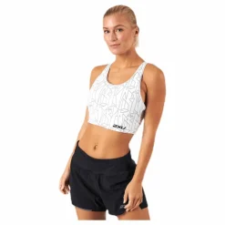 2XU Active Longline MedImpact Crop White* Sport-Bh:Ar|Träning