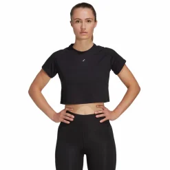adidas AEROREADY Train Essentials 3 Bar Logo Crop T-Shirt Black* Träning|Linnen