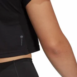 adidas AEROREADY Train Essentials 3 Bar Logo Crop T-Shirt Black* Träning|Linnen