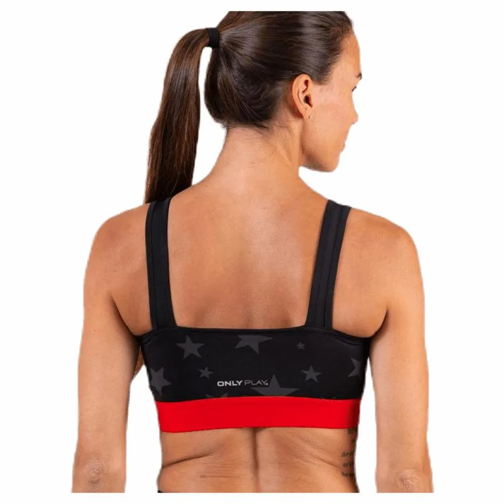 Only Play Alya Aop Sports Bra Black* Sport-Bh:Ar|Träning