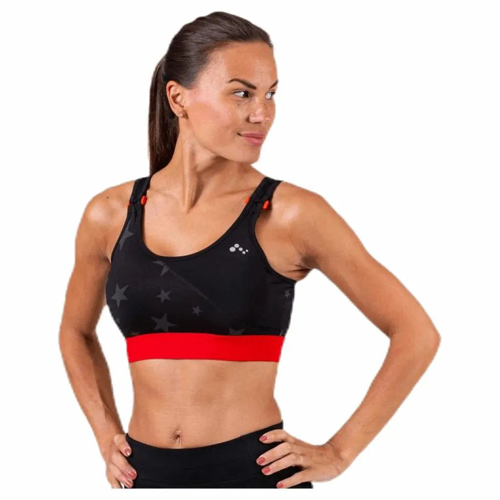 Only Play Alya Aop Sports Bra Black* Sport-Bh:Ar|Träning