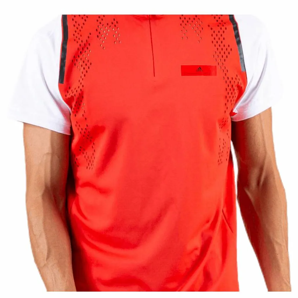 adidas ASMC Zipper Tee White/Red* T-Shirts|Racketsporter