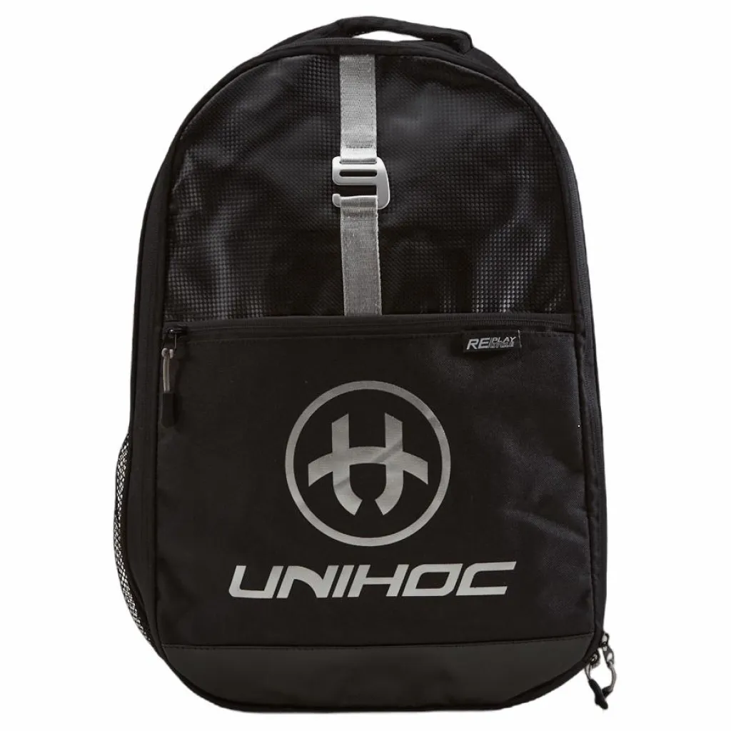 Unihoc Backpack Re/play Line Black Black* Inomhussporter