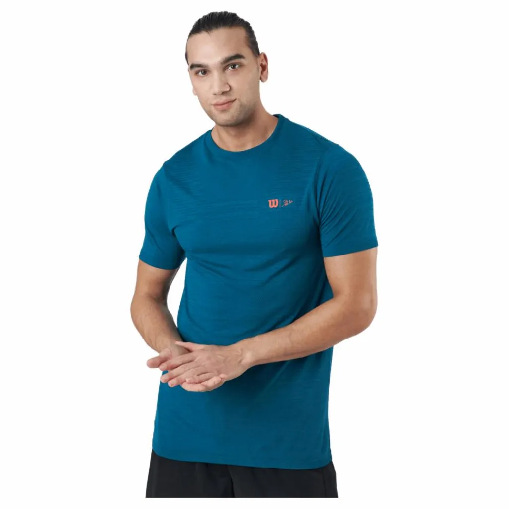 Wilson Bela Smls Crew Iii Blue Coral* Racketsporter|T-Shirts