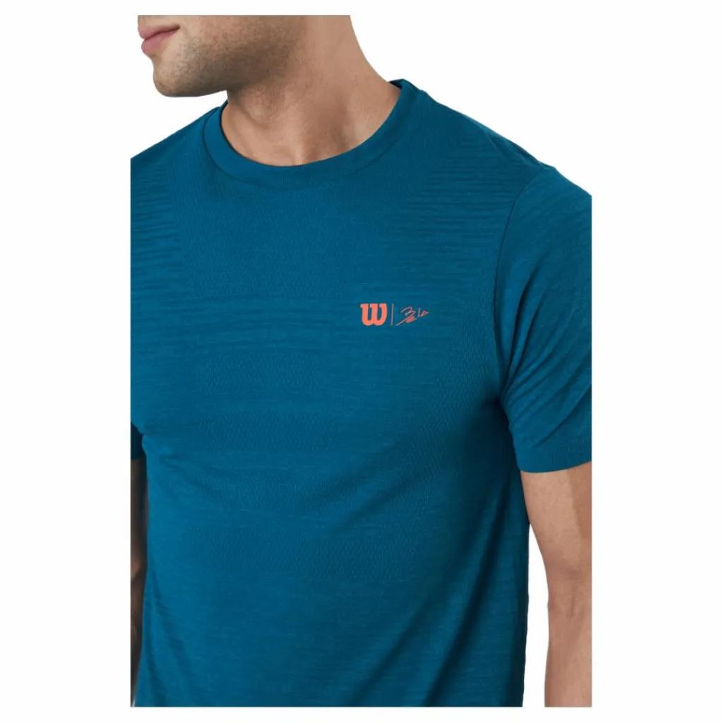 Wilson Bela Smls Crew Iii Blue Coral* Racketsporter|T-Shirts