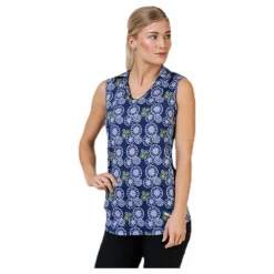 Puma Golf Blossom Sleeveless Polo Blue/Patterned* Golf|Linnen