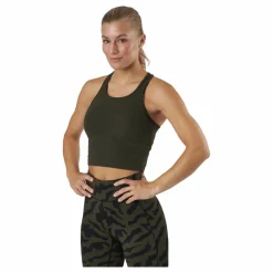 Casall Bold Rib Crop Tank Forest Green* Linnen|Träning