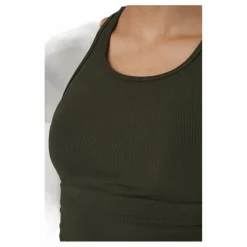 Casall Bold Rib Crop Tank Forest Green* Linnen|Träning