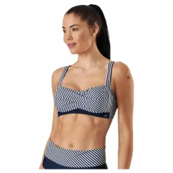 Abecita Brighton Twisted Soft Bra Blue/White* Simning|Badkläder