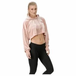 Better Bodies Chrystie crop hoodie Pink/Beige* Tröjor|Träning