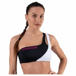 Calvin Klein Ck Blocking One Shoulder Bandeau Black* Simning|Badkläder