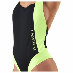 Calvin Klein Ck Blocking Plunge Back Swimsuit Black/Yellow* Simning|Badkläder