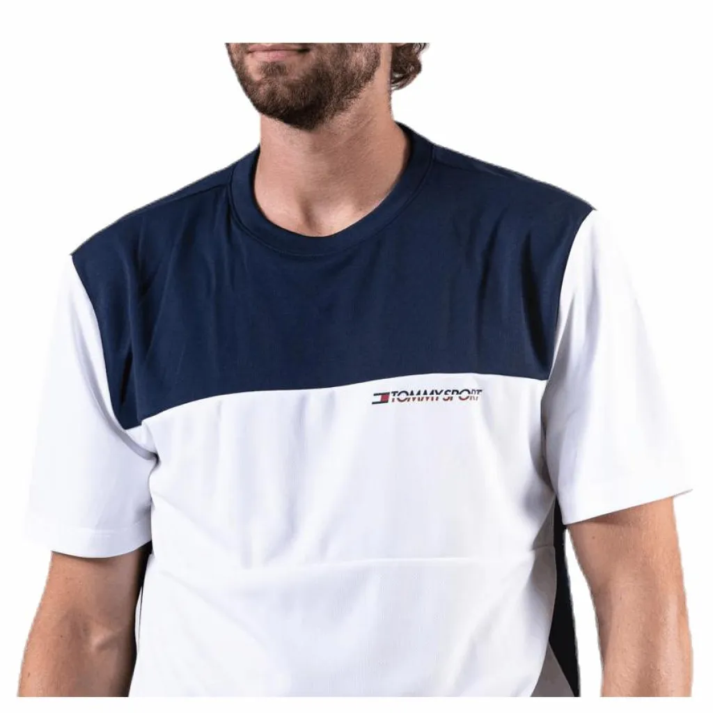 Tommy Hilfiger Sport Colourblock Logo Tee White* T-Shirts|Träning