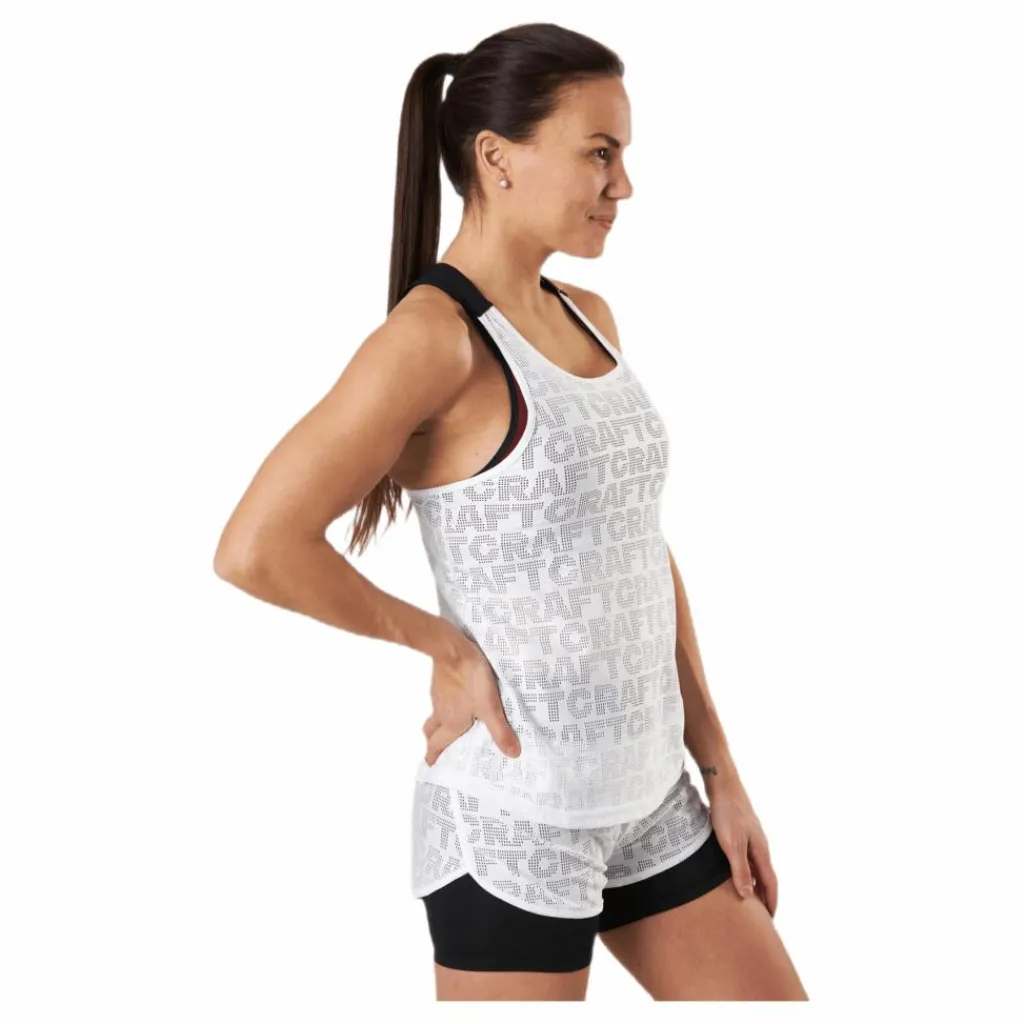 Craft Core Charge Logo Singlet White* Linnen|Träning