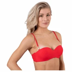 Calvin Klein Core Solid Structured Bandeau Red* Simning|Badkläder