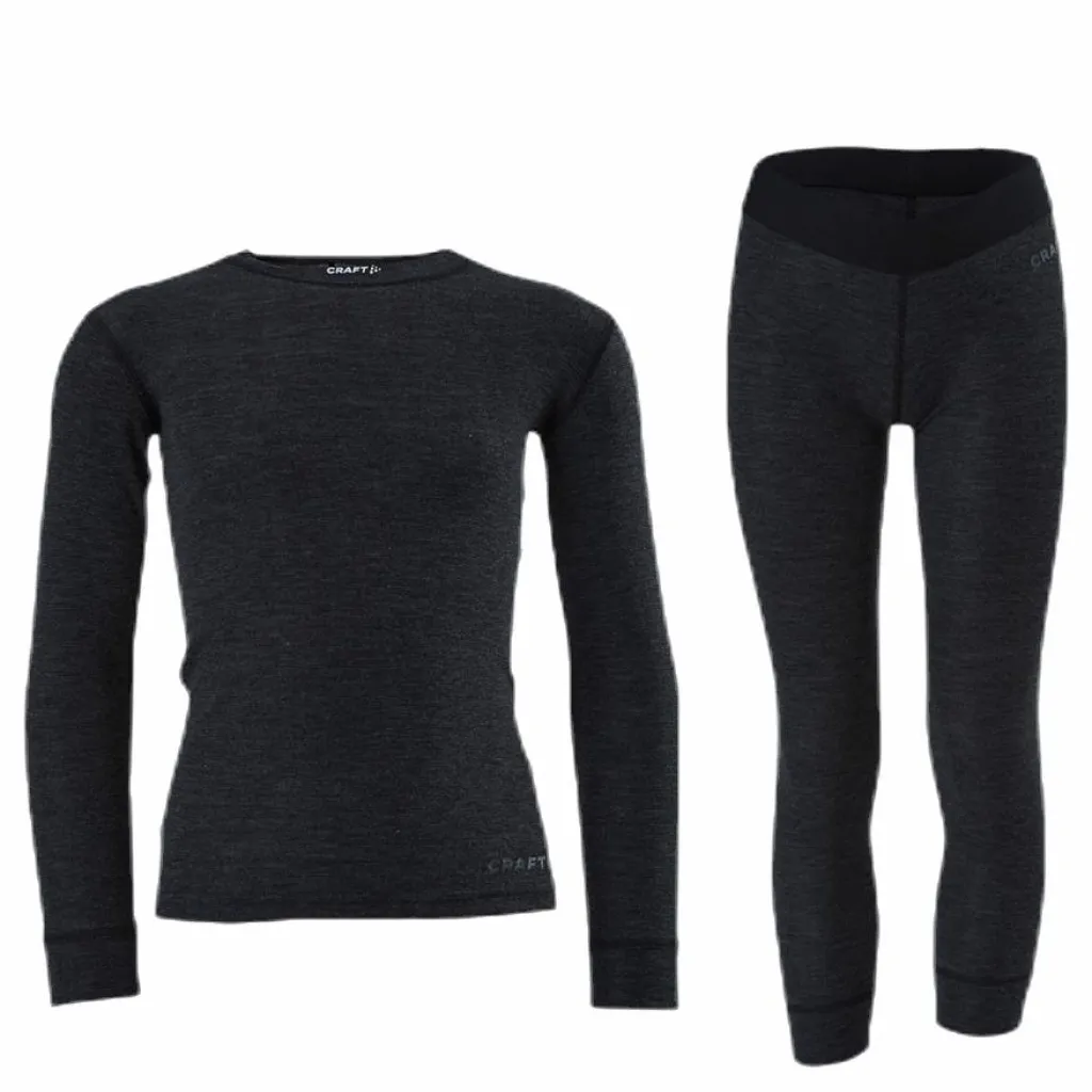 Craft Core Wool Merino Set Junior Black*Barn Alpint|Underställ