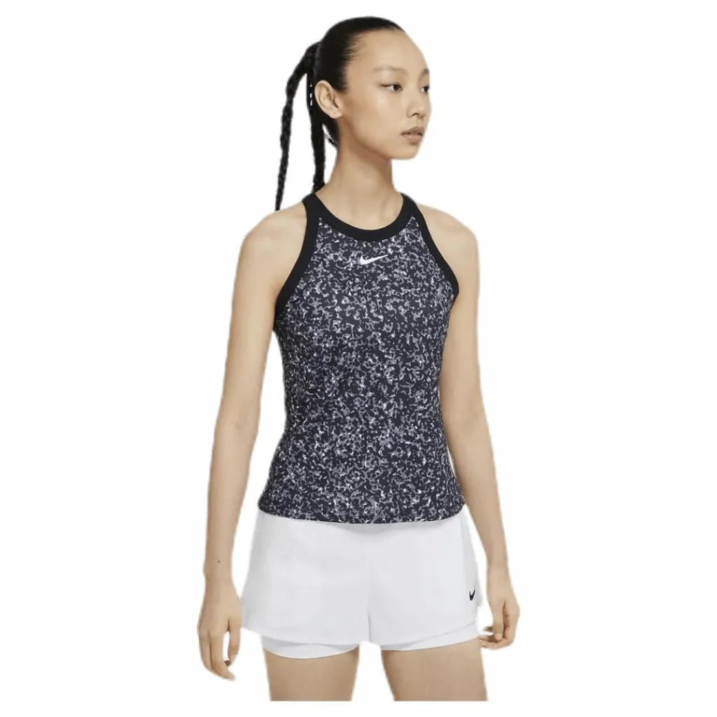Nike Court Dry Printed Tank White/Black* Racketsporter|Linnen