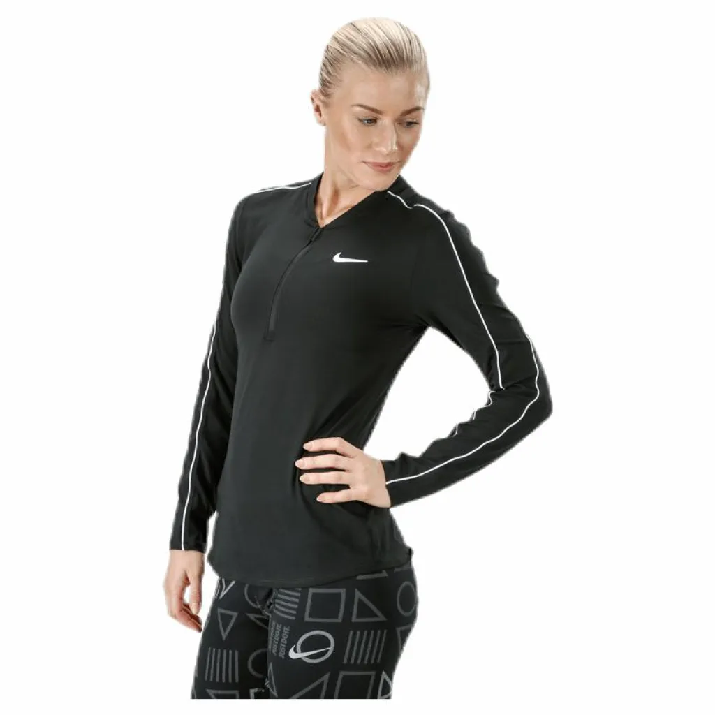 Nike Court Dry Top LS Halfzip White/Black* Racketsporter