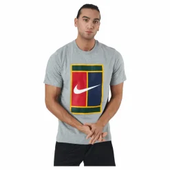 Nike Court Men's Logo Tennis T-shir Dk Grey Heather* Racketsporter