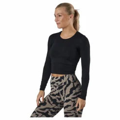 Casall Crop Long Sleeve Black* Linnen|Träning