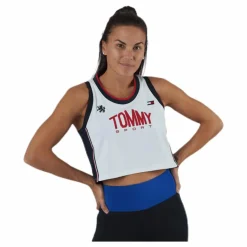 Tommy Hilfiger Sport Crop Tommy Tank Top Blue/White* Linnen|Träning