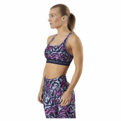 Under Armour Crossback Mid Print Blue* Sport-Bh:Ar|Löpning