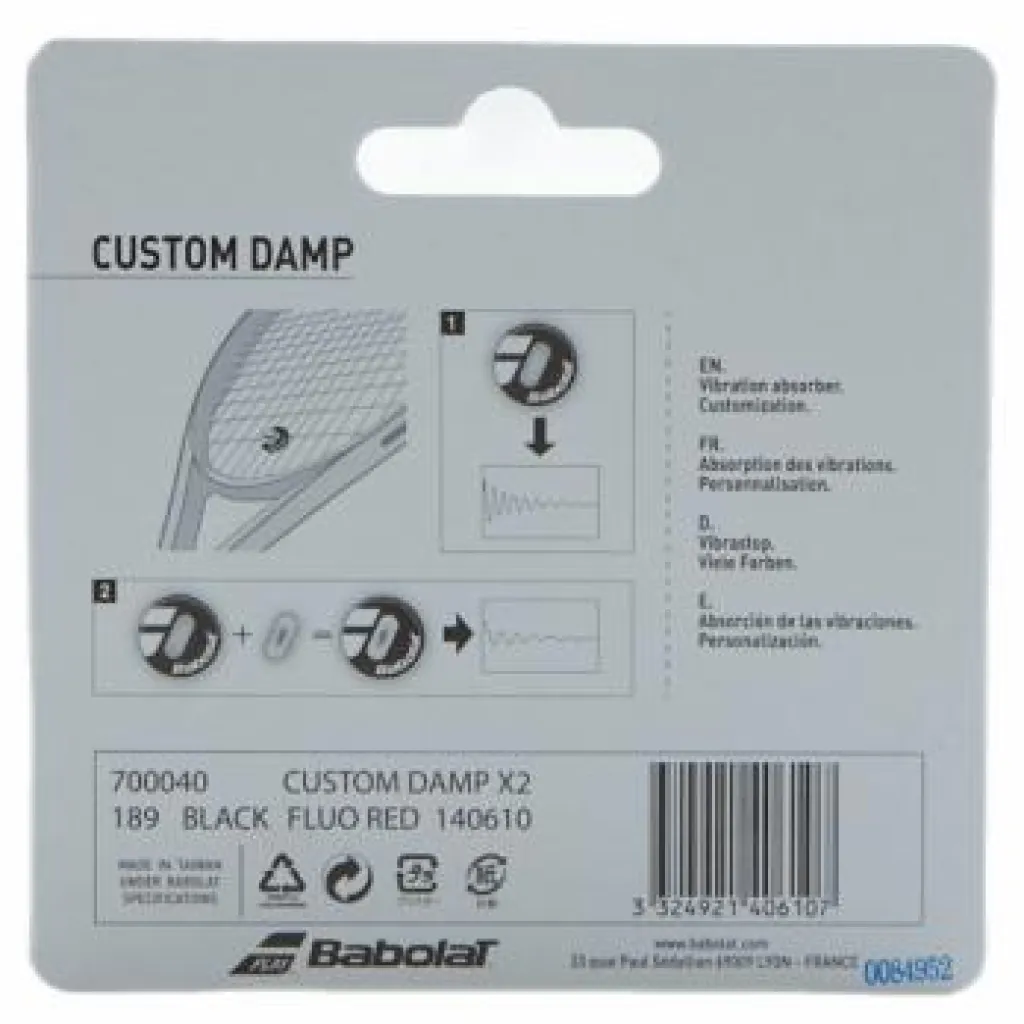Babolat Custom Damp 2-pack Black/red* Racketsporter|Racket Och Bollar