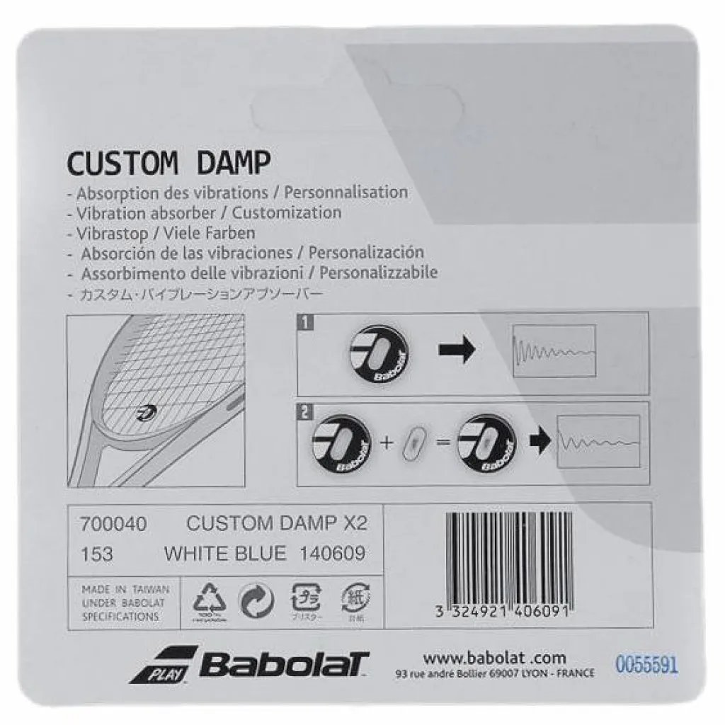 Babolat Custom Damp 2-Pack white/blue* Racket Och Bollar|Racketsporter