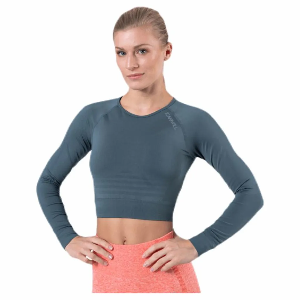 ICANIWILL Define Seamless L/S Crop Top Green* Tröjor|Träning