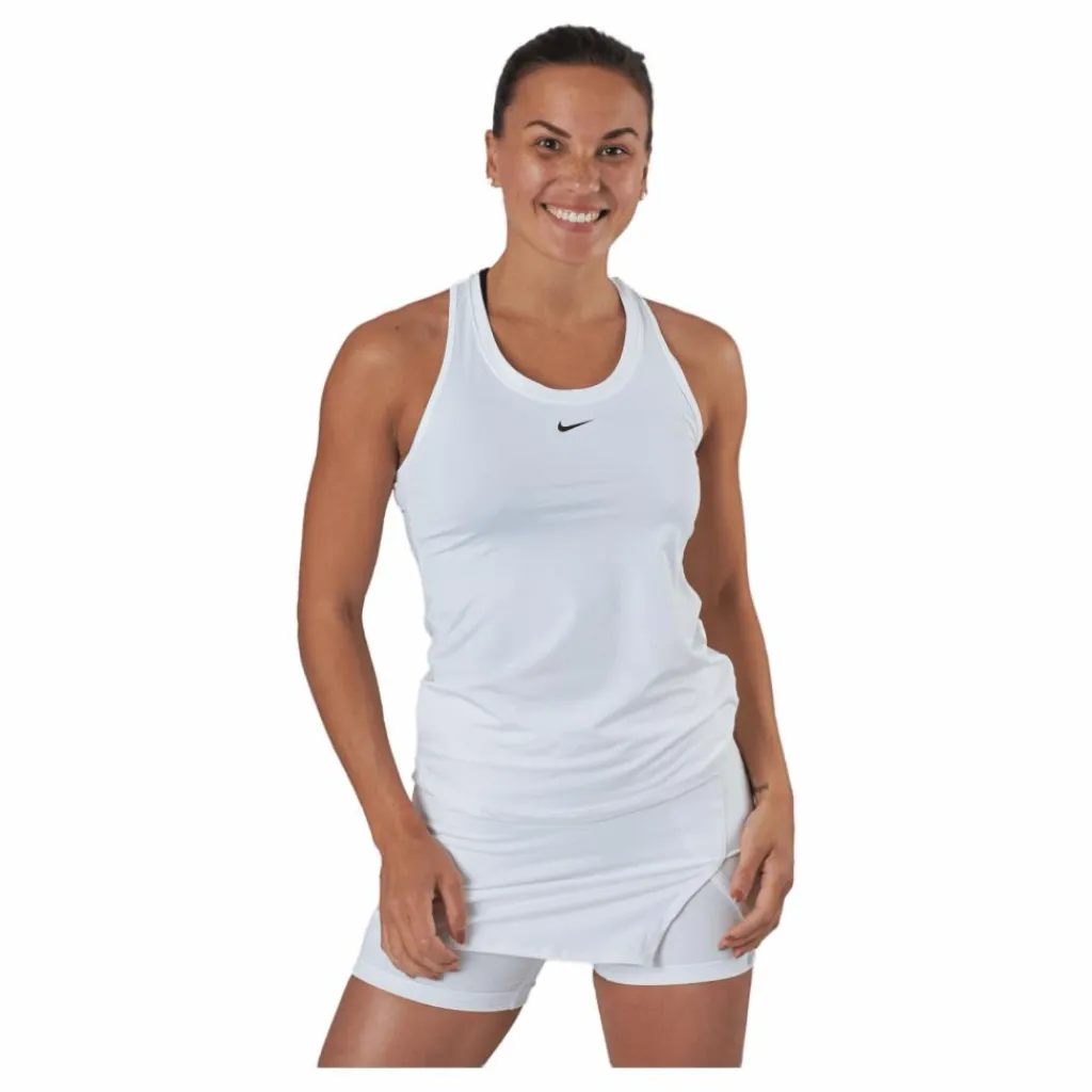 Nike Dri-FIT One Women's Slim Fit Tank WHITE/BLACK* Träning|Linnen