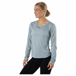 Nike Dri-FIT One Women's Standard Fit Long-Sleeve Top PARTICLE GREY/HTR/BLACK* Träning|Tröjor