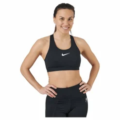 Nike Dri-FIT Swoosh Women's High-Support Non-Padded Adjustable Sports Bra BLACK/BLACK/DK SMOKE GREY/WHITE* Sport-Bh:Ar|Träning