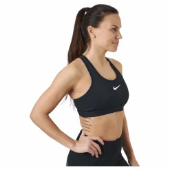 Nike Dri-FIT Swoosh Women's High-Support Non-Padded Adjustable Sports Bra BLACK/BLACK/DK SMOKE GREY/WHITE* Sport-Bh:Ar|Träning
