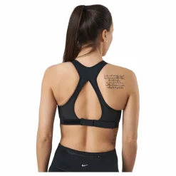 Nike Dri-FIT Swoosh Women's High-Support Non-Padded Adjustable Sports Bra BLACK/BLACK/DK SMOKE GREY/WHITE* Sport-Bh:Ar|Träning