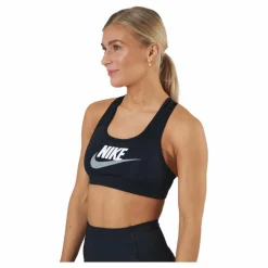 Nike Dri-FIT Swoosh Women's Medium-Support Graphic Sports Bra BLACK/WHITE/PARTICLE GREY* Löpning|Träning