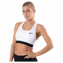 Nike Dri-FIT Swoosh Women's Medium-Support Non-Padded Sports Bra WHITE/BLACK/BLACK* Löpning|Träning