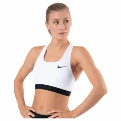 Nike Dri-FIT Swoosh Women's Medium-Support Non-Padded Sports Bra WHITE/BLACK/BLACK* Löpning|Träning