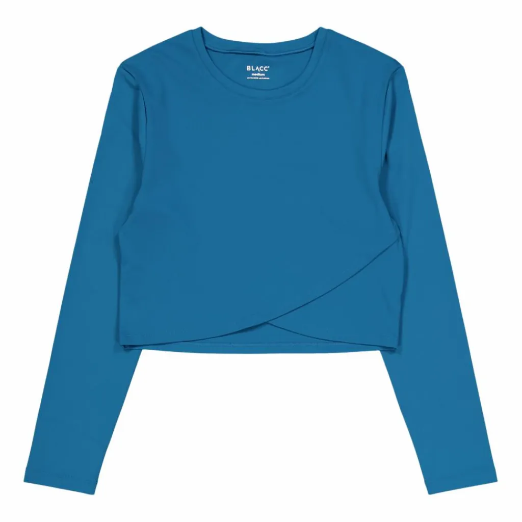 BLACC Ella Overlap Long Sleeve Top Blue Coral* Tröjor|Träning