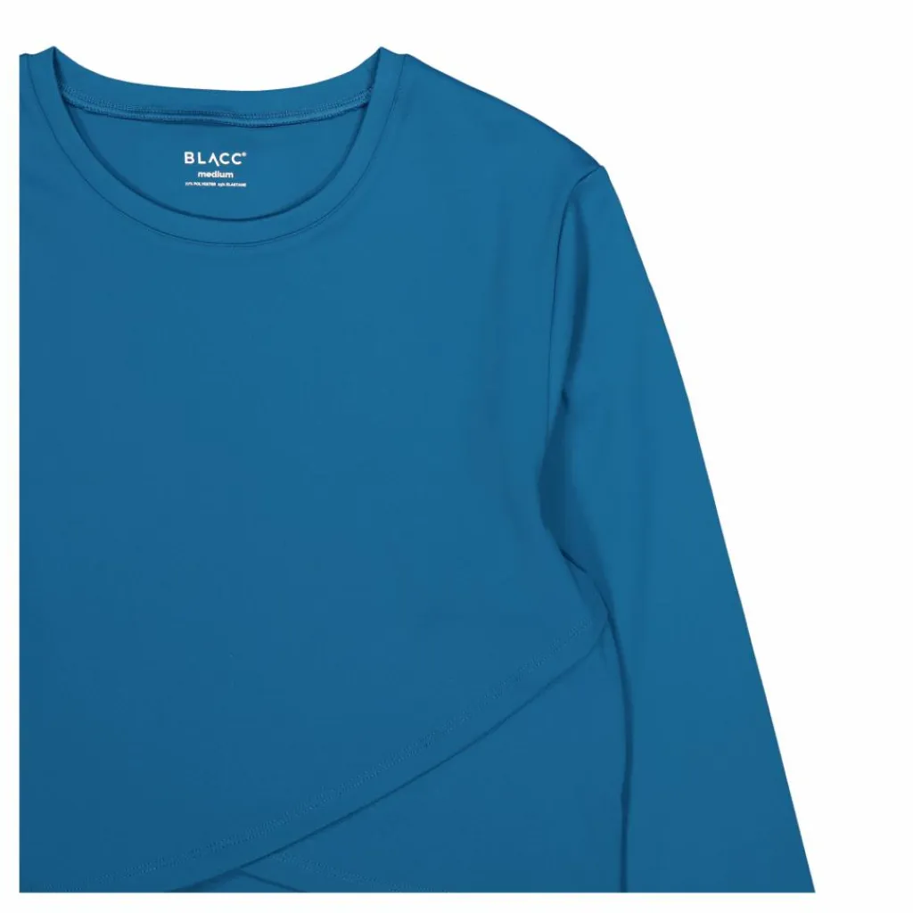 BLACC Ella Overlap Long Sleeve Top Blue Coral* Tröjor|Träning
