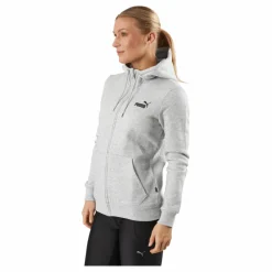 Puma Ess Small Logo Full-zip Hoodie Light Gray Heather* Träning|Tröjor