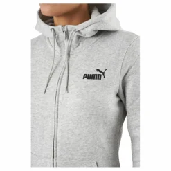 Puma Ess Small Logo Full-zip Hoodie Light Gray Heather* Träning|Tröjor
