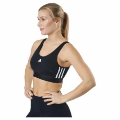 adidas Essentials 3-Stripes Crop Top With Removable Pads Black / White* Löpning|Träning