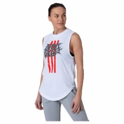 adidas Fast GFX Tank White* Linnen|Löpning