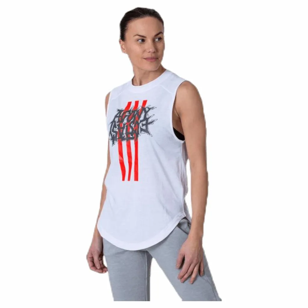 adidas Fast GFX Tank White* Linnen|Löpning