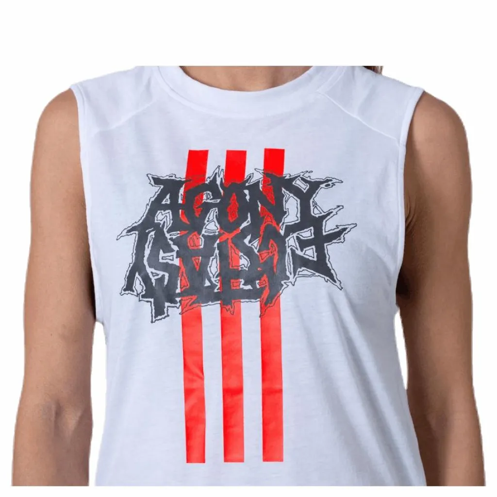 adidas Fast GFX Tank White* Linnen|Löpning