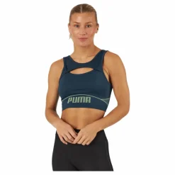 Puma Formknit Seamless Fashion Bra Dark Night-fizzy Lime* Sport-Bh:Ar|Träning