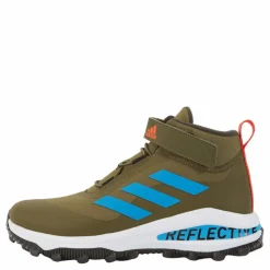 adidas Fortarun All Terrain Cloudfoam Sport Running Elastic Lace and Top Strap Shoes Focus Olive / Pulse Blue / Shadow Olive*Barn Löparskor|Löpning
