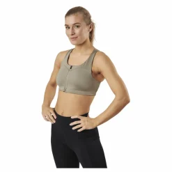 Stay in place Front Zip Sports Bra Green* Sport-Bh:Ar|Löpning