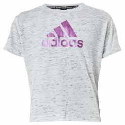 adidas Girls Bos Tee White Melange / Sonic Fuchsia*Barn Träning|T-Shirts
