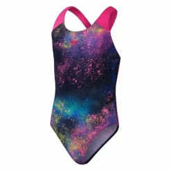 Speedo Girls Digital Allover Splashba Black/pink*Barn Simning|Badkläder